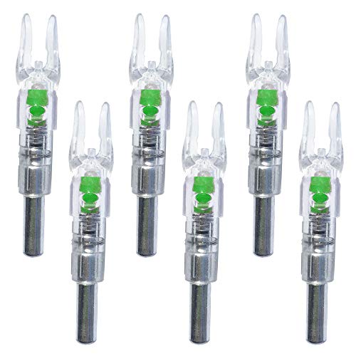 6PCS-S Lighted Nocks for Arrows with .244/6.2mm Inside Diameter Compound Bow Arrow Nock for Hunting Shooting