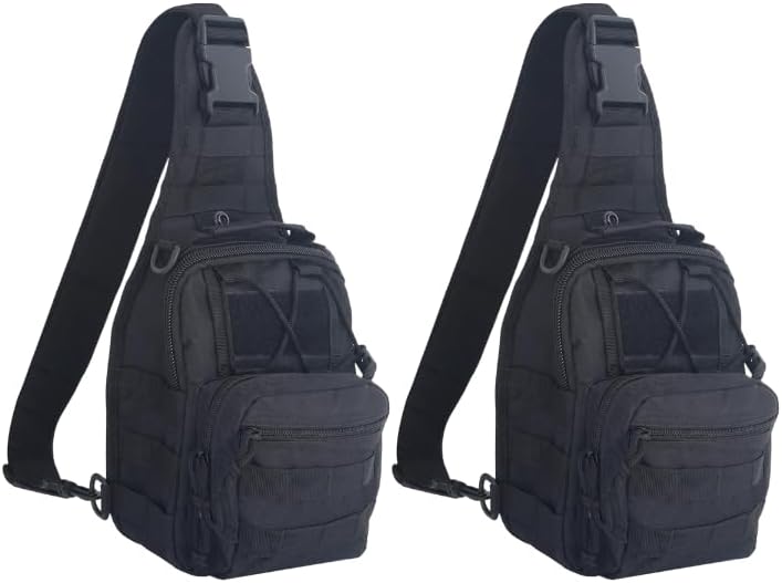 Military Tactical Sling Backpack for Outdoor Sports - FAMI Everyday Carry Bag (Black)