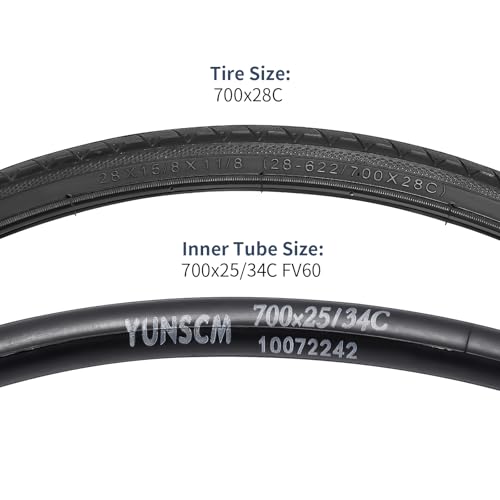YunSCM 700C Bike Tires 28x1.5/1.8 Urban Road Commuter Tire 2-Pack Black