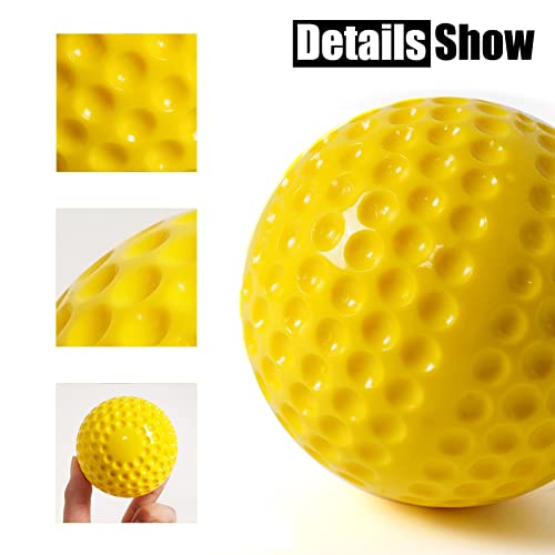 Yellow Dimpled Baseballs 12 Pack 9-Inch Practice Balls for Hitting & Fielding