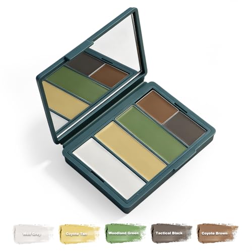 VIKUKIV 5-Color Nomad Edition All-Weather Camo Face Paint Kit for Hunting & Outdoor Camouflage