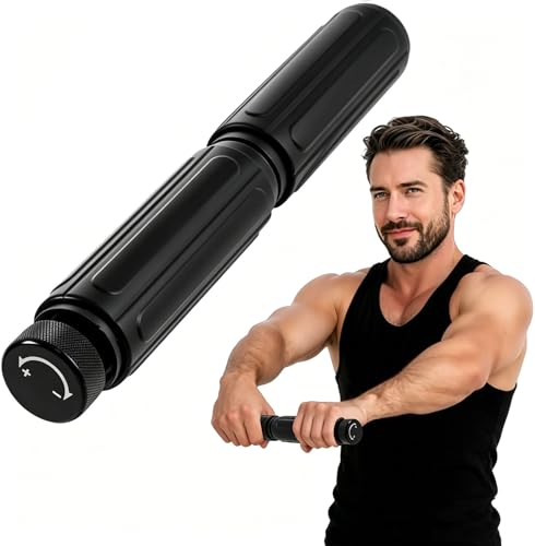 Black Forearm Strengthener Grip Trainer with Silicone Handle - Adjustable Metal Resistance
