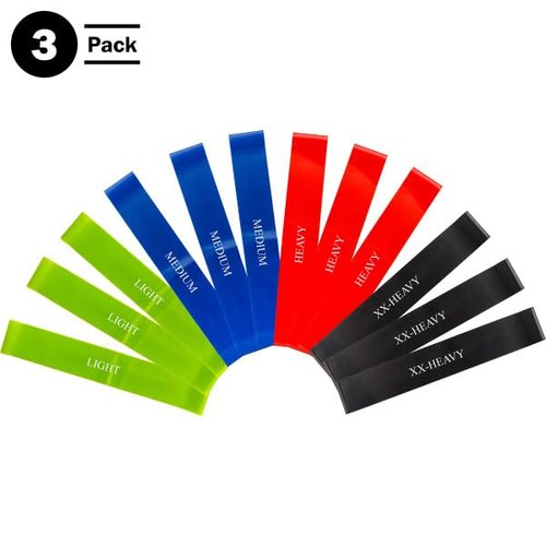 Resistance Bands for Working Out - Workout Band Loop 12-Pack - Exercise Bands with 4 Levels for Toning, Stretching or Physical Therapy by Home-Complete
