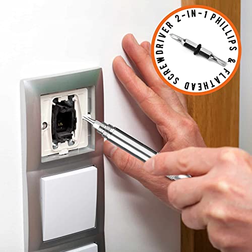 Multi Tool Pen 9-in-1 DIY Gadget for Men Dad Handyman - Silver