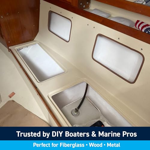 White Marine Epoxy Bilge Paint Quart - Waterproof Boat Coating, 32 Fl Oz