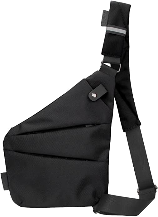 Vevogem 2023 New Personal Flex Bag - Fashion Anti-thief Slim Sling Bag, Side Crossbody Backpack for Outdoor (Black, Left)