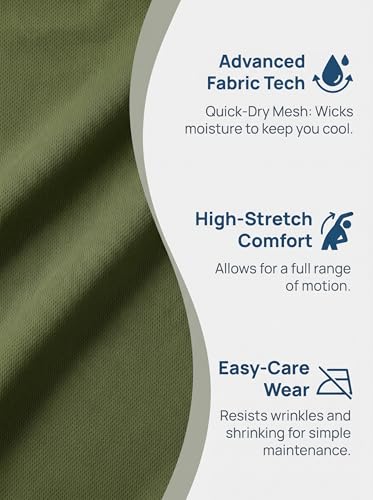 Men's Workout Gym Dry Fit Short Sleeve T-Shirts Big & Tall 3X-Large 5 Pack - Black Gray White Blue Green