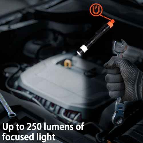 KunHe Probe LED 250 Lumens Pen Flashlight High Lumens with AA*2 Alkaline Batteries(Included) and Magnetic Base for Inspection Repair Engineer Gift for Husband Dad