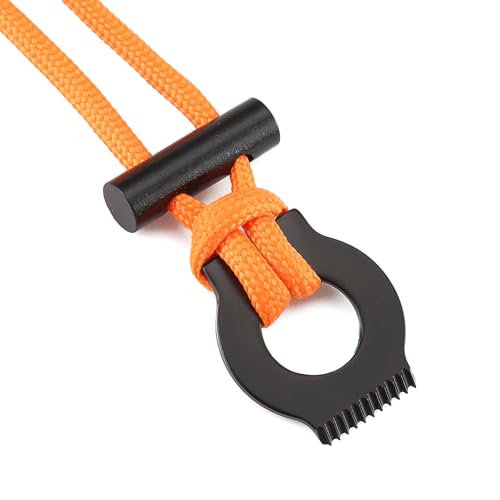 6 PCS Ferro Rod Striker Set with Serrated Scraper for Survival Camping Hiking