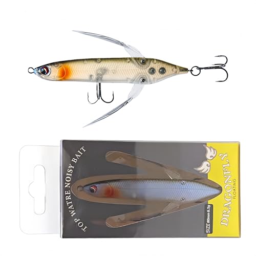 SAFETAO Topwater Crawler Lure for Freshwater Fishing - Red Head & Silver Body