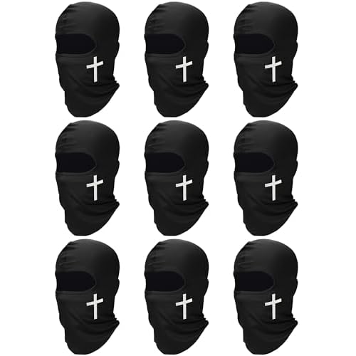 9 Pieces Ski Mask for Men Balaclava Face Mask Summer Face Mask Balaclava Full Face Mask Breathable Hood for Outdoor Use