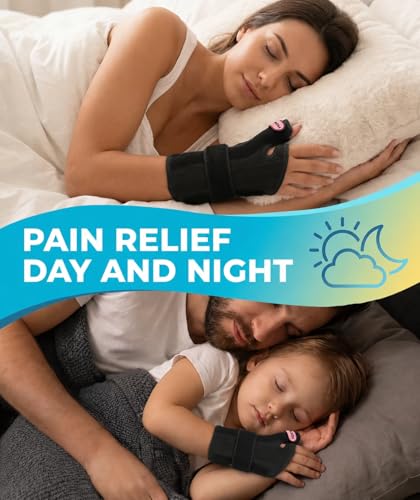 Adjustable Wrist Support Brace for Left/Right Hand - Pink, Small/Medium, Day & Night Relief for De Quervain's Tendonitis Carpal Tunnel