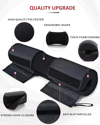 Black Barbell Squat Pad Nylon Padding Anti-Slip Thick Foam Hip Thrust Cushion