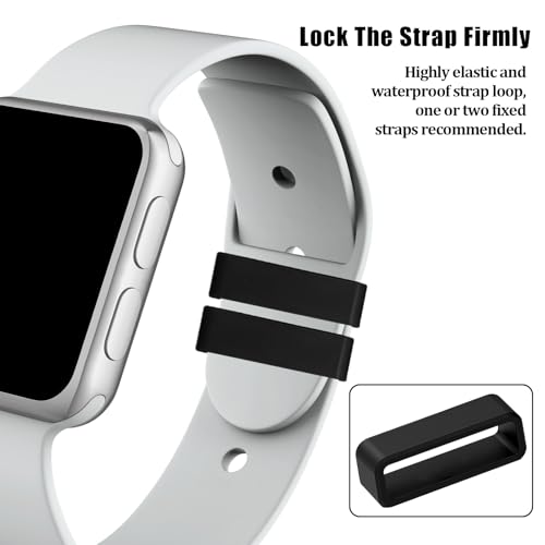 8 Pack Silicone Watch Band Keepers for Smart Sport Watches - Strap Holder Loops