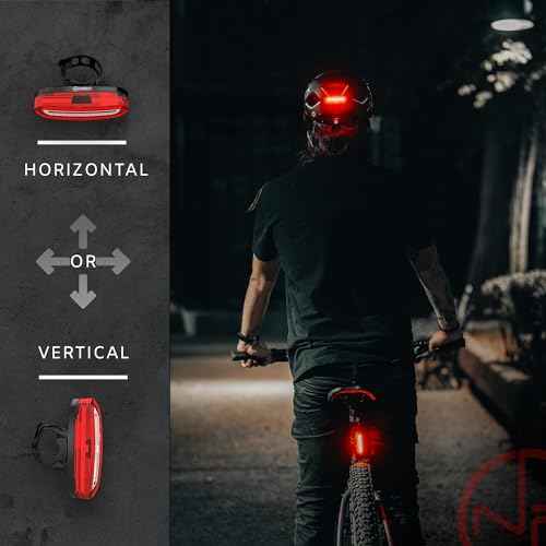 DUO-120 Rear Bike Light ? USB Rechargeable Red & White LED ? Flashing Strobe Tail Light for Bicycle Safety ? Adjustable Angle for Seat Post, Fork, or Seat Stay [New 2025]