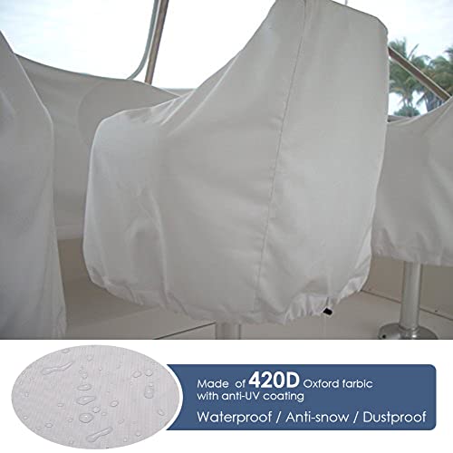 22 x 24 x 25 Inch Waterproof Boat Seat Cover - Silver Weatherproof Pedestal Seat Protector