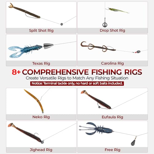 MadBite 182pcs Terminal Tackle Kit for Bass Trout Panfish - Freshwater Fishing