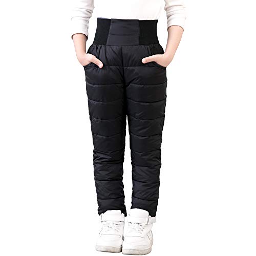 Kids Snow Pants Winter Warm Trousers - Black, Size 6 / F-A01 Black