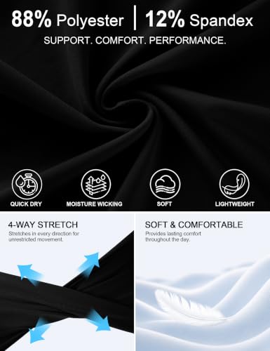 Men's Compression Shorts Large Black Performance Running Spandex Workout Underwear
