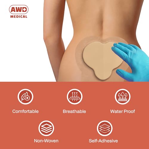 Sacrum Silicone Foam Wound Dressing 9x9 Inch Pack of 5 - Border Medical Gauze