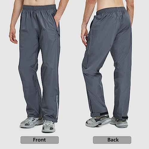 OURCAN Men's Rain Pants Waterproof Windproof Pants Breathable Lightweight Suitable for Rainy Outdoors, Hiking, Golf, Fishing