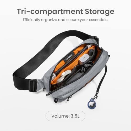 tomtoc 3.5L Sling Bag for Men Women with RFID Blocking Crossbody Chest Pack - Light Gray