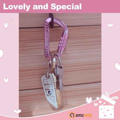 3inch Auto Locking Carabiner Clips Heavy Duty, 12KN /2697lbs Lightweight keychain carabiners, Sturdy Twist Lock Caribeeners for Camping Hiking Hammock Swing Backpack, dog leash and Harness etc
