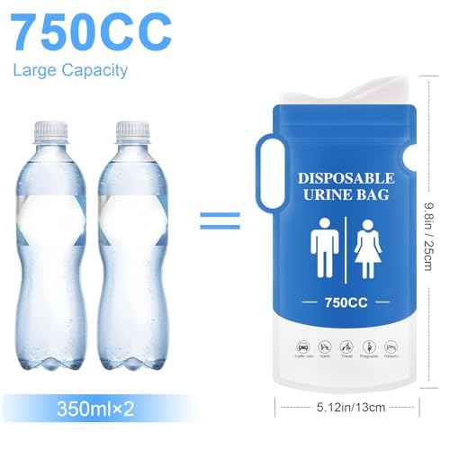 Disposable Urine Bags - 12/24 PCS Portable Pee Bags for Travel for Women/Men, 750ML Emergency Vomit Bags Disposable Urinals, Unisex Urinal Bag for Camping, Traffic Jams, Pregnant, Patient, Kids