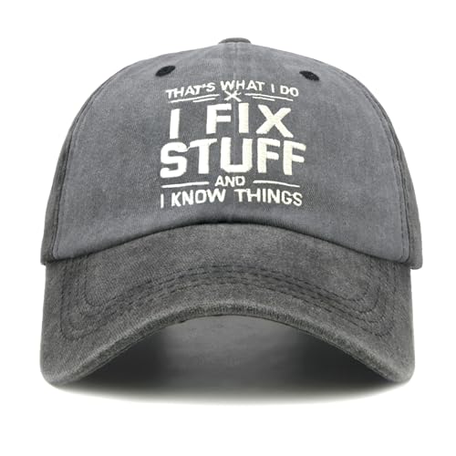 Embroidered I Fix Stuff Hat for Men Mechanic Baseball Cap, Fathers Day Birthday Gifts from Daughter Son Wife