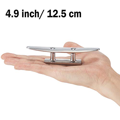 5 Inch Boat Cleat - 2 Pack Stainless Steel Docking Mooring Hardware