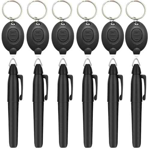 Badge Lights for Nurses Set, Mini Led Keychain Flashlights & Permanent Marker Pens, Nurse Light Set 12 Lumen Battery Operated, Badge Reel Pen Light for Nurses Doctor (12PCS)