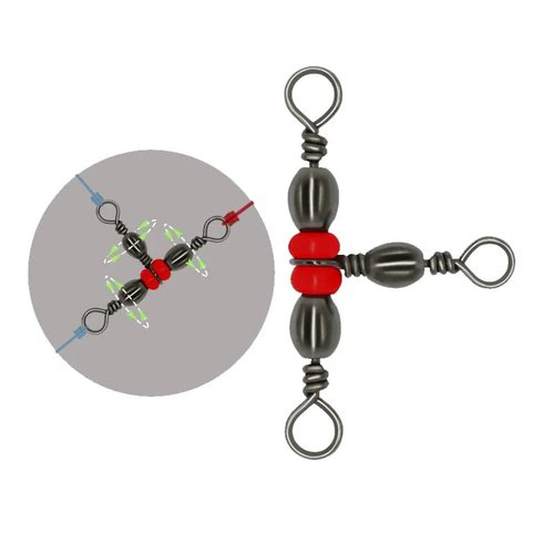 SquEqu 50 Pack Fishing Three Way Swivels Cross Line Barrel 3 Way Swivel Crossline Connector Tackle Trolling T-Turn Connection for Fishing Tackle Catfish Rig Surf Saltwater Freshwater Spider Rigging