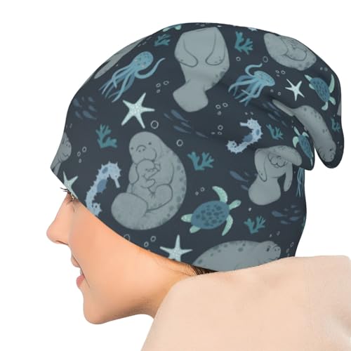 Black Knit Chemo Beanie Hat for Cancer Patients Women Men One Size