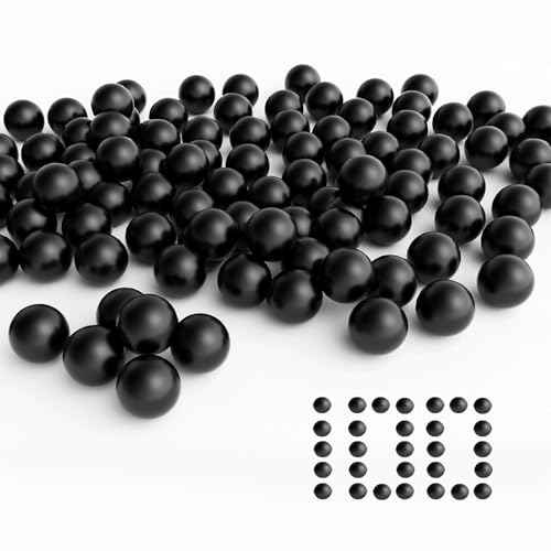 50 Cal Ammo Balls for tr50, Solid Nylon Balls for Umbrex T4E TR50 HDP50 HDR50 Revolver, Reusable Hard Self Defense Plastic Projectiles Fit Training Air Pistol Paintballs Gun - Black