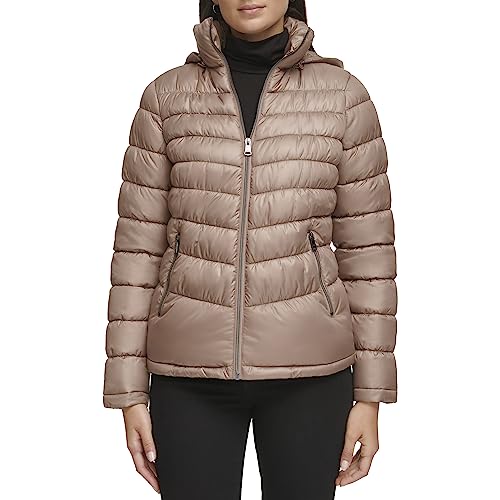 Kenneth Cole Women's Solid Hooded Puffer Jacket