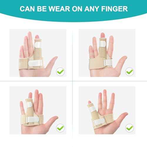 Finger Braces, Trigger Finger Splints for Straightening, Mallet Finger and Broken Finger, Finger Straighteners Provide Support and Relieve Pain - Khaki