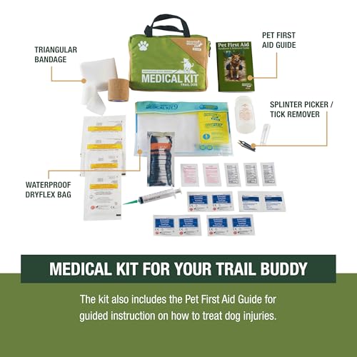 Dog First Aid Kit with Dressings, Bandages & Tools - Lightweight Pet Emergency Pack