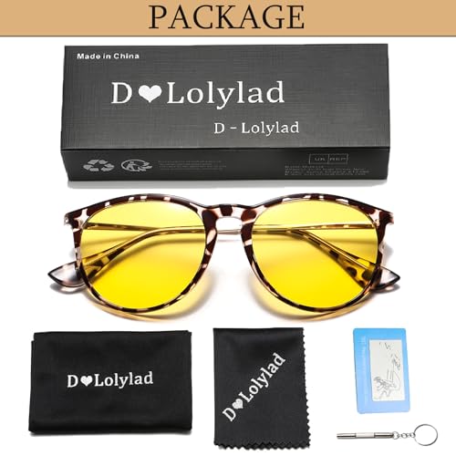 Night Vision Driving Glasses for Women - White Tortoise Frame