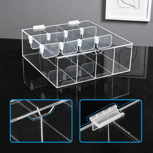 Acrylic Storage Box for Trading Cards - 3000+ Card Capacity with Dividers & Supports