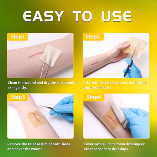 Manuka Honey Gauze Dressing 6 Pack for Wound Care, 4x4 Inch