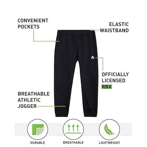 RBX Boys Sweatpants - 2 Pack Soft Performance Fleece Athletic Pants Boys Joggers Kids Sweatpants with Pockets (Sizes: 8-16)