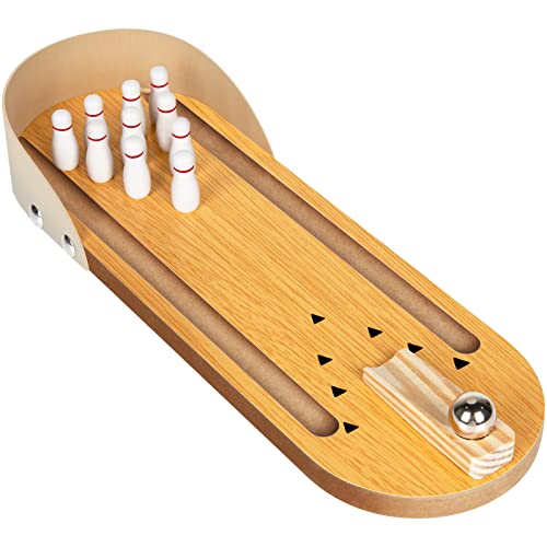 Mini Bowling Game Set for Kids & Adults - Desk Stress Reliever & Educational Toy