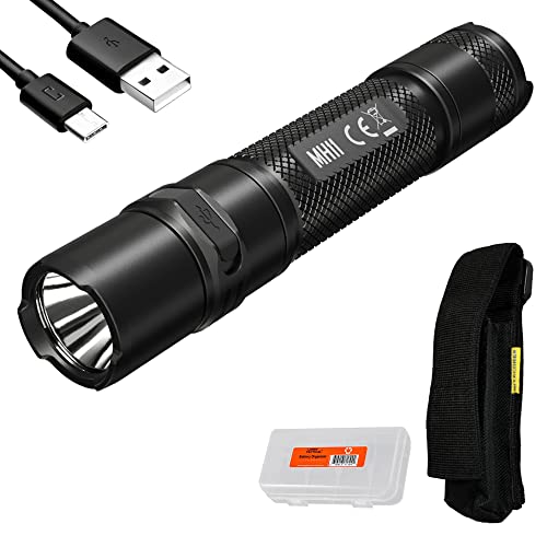 Rechargeable 1000 Lumen LED Compact Pocket Flashlight with USB-C Charging