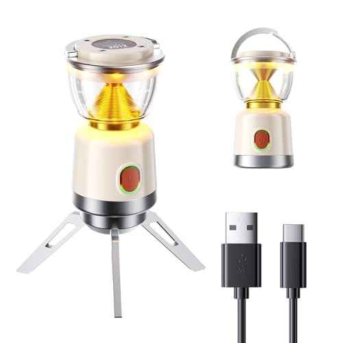 Aluminum Alloy Battery Powered Camping Lantern, 5 Modes, 250 Lumens, LED, Beige, Not Water Resistant, 65 Hour Battery Life