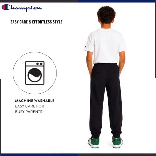 Champion Boys Twill Jogger Pants - Medium Black Stretch Cotton Athletic Pants