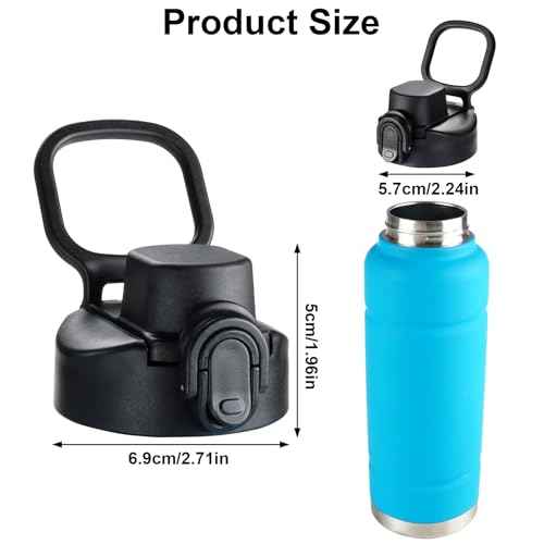 Auto Spout Lid for Bubba Trailblazer 24 32 40 oz Water Bottle, 2 Pack Lid Compatible with Bubba Flo Kids 16oz Wide Mouth Water Bottle, Portable Replacement Cap£¨2pcs£©