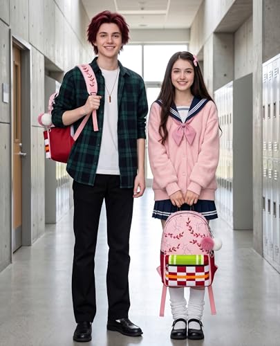 Pink Anime Backpack 15 Inch Casual Travel Laptop School Bag