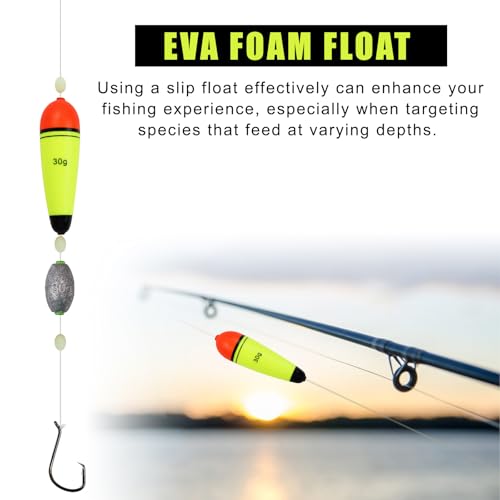 5 pcs EVA Foam Fishing Floats Slip Bobber Buoyancy Saltwater Freshwater