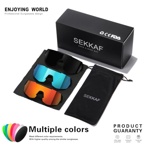 Youth Baseball Sunglasses UV Protection Kids Sports Goggles 3 Pack - Black & Multicolor