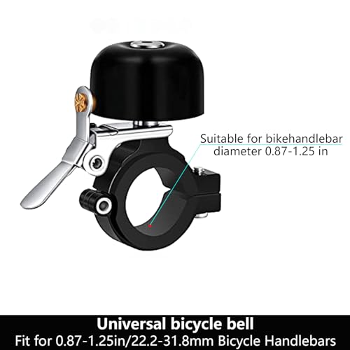 Black Brass Bicycle Bell for Road & Mountain Bikes Loud Retro Handlebar Accessory